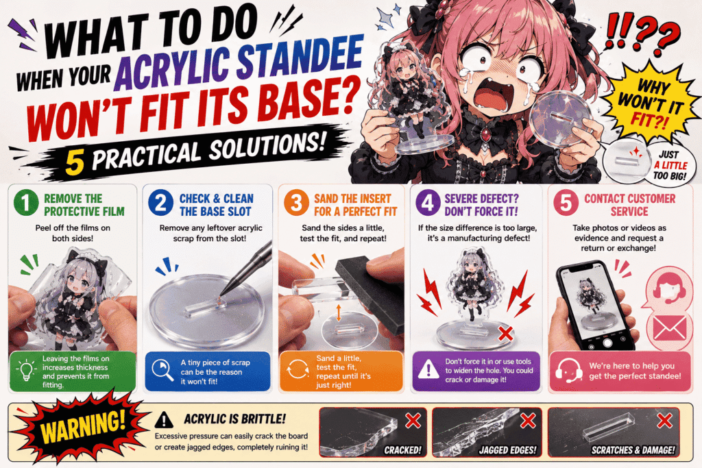 What to Do When Your acrylic standee Won’t Fit Its Base? 5 Practical Solutions!
