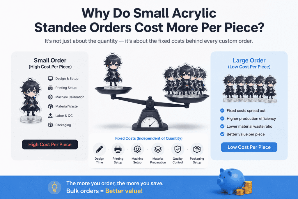 Why Do Small Acrylic Standee Orders Cost More Per Piece?