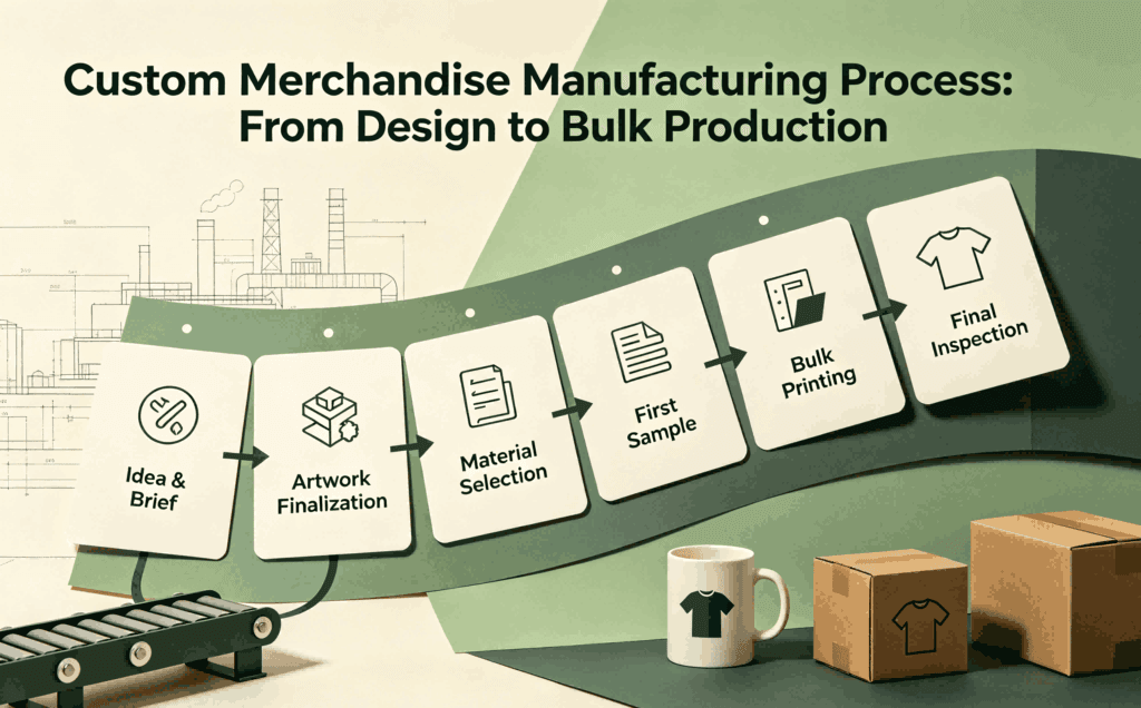 Custom Merchandise Manufacturing Process: From Design to Bulk Production